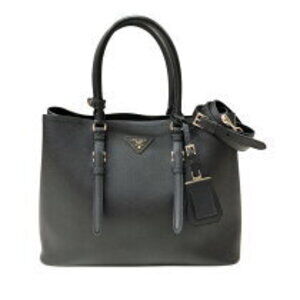 Prada Double Bag Black Saffiano Leather